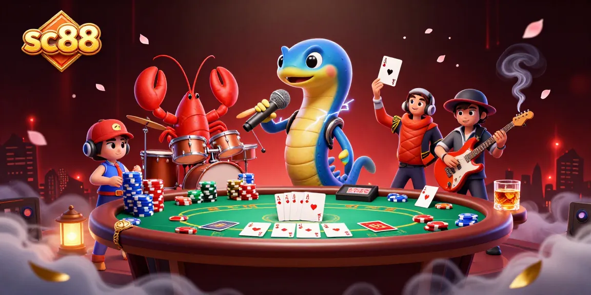 Experience thrilling gameplay with sc88 featuring a vibrant DJ performance and poker action in an underwater casino.