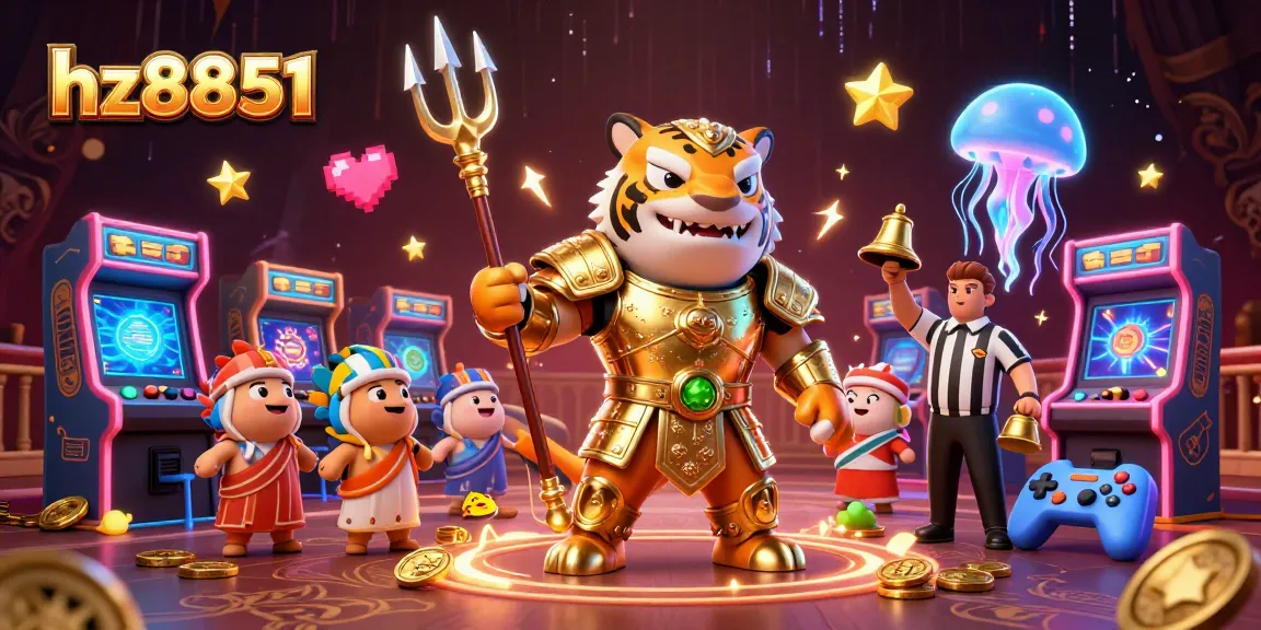 Experience thrilling games at hz8851 with vibrant underwater casino action featuring a shark in gladiator armor.