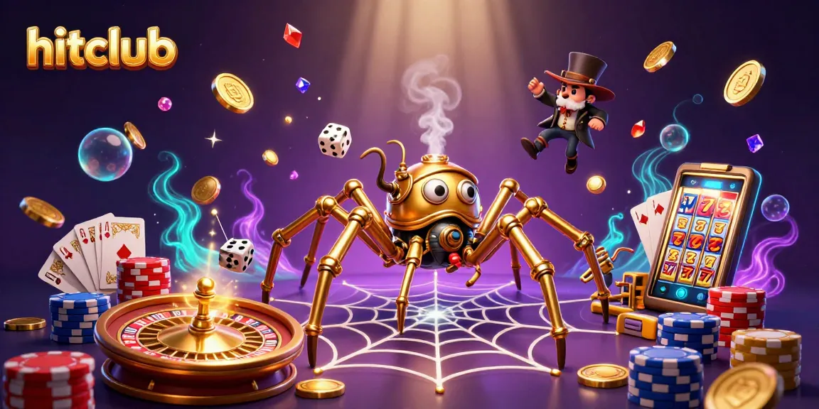 Spin into excitement with hitclub's captivating casino games featuring golden coins and vibrant prizes.