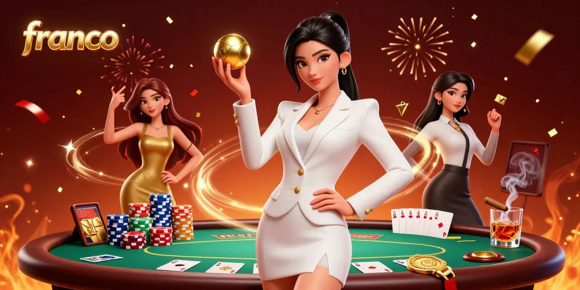 Experience exciting gameplay with franco in a dynamic casino scene featuring poker chips and vibrant elements.