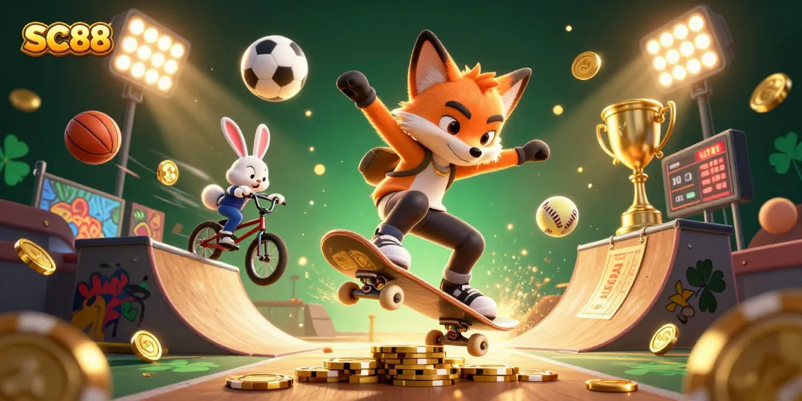 Experience thrilling action with SC88 as a skateboarder fox and BMX rabbit showcase gambling fun.