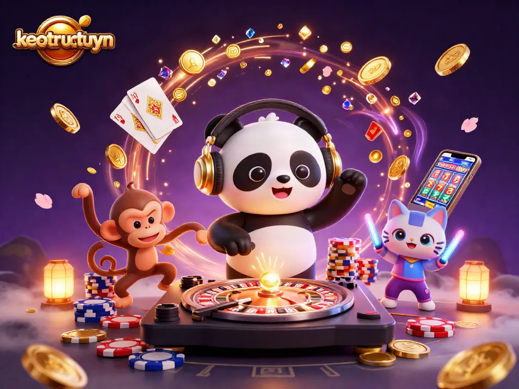 Play and win with keotructuyen's thrilling casino vibes showcasing fun characters and dazzling game elements!