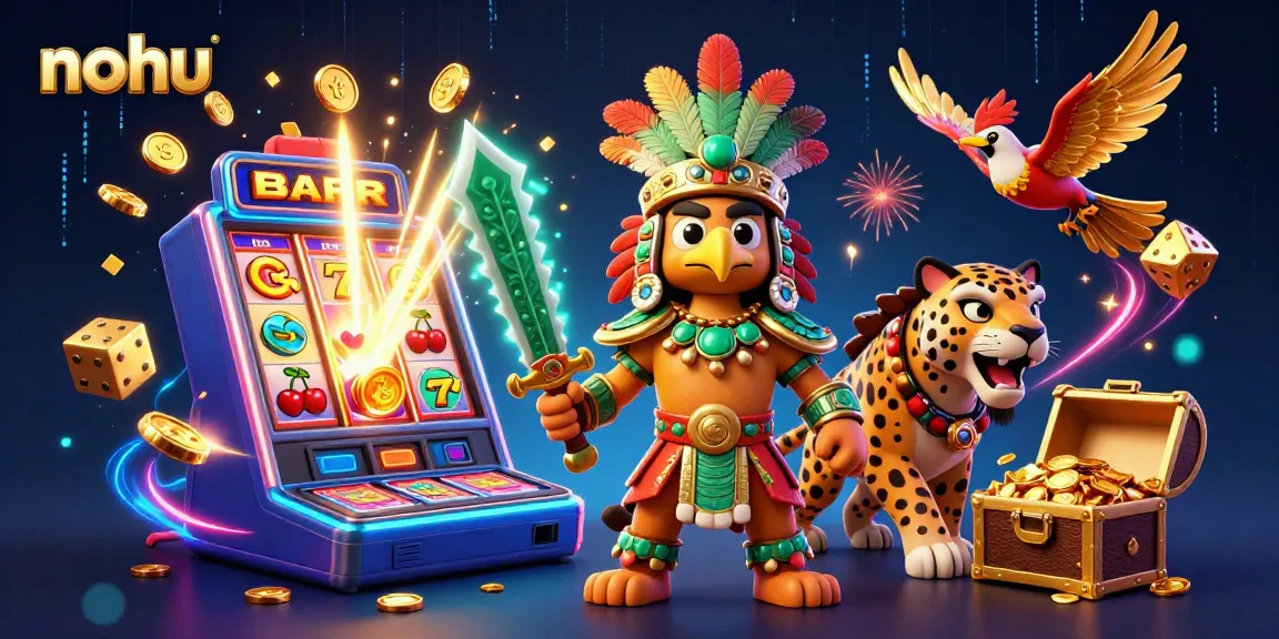 Win big at nohu with this dynamic scene featuring captivating casino elements and characters.