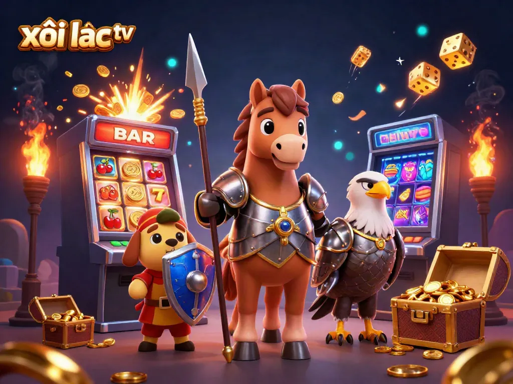 Experience xôi lạc tv action while enjoying slots and jackpots in an immersive 3D scene.