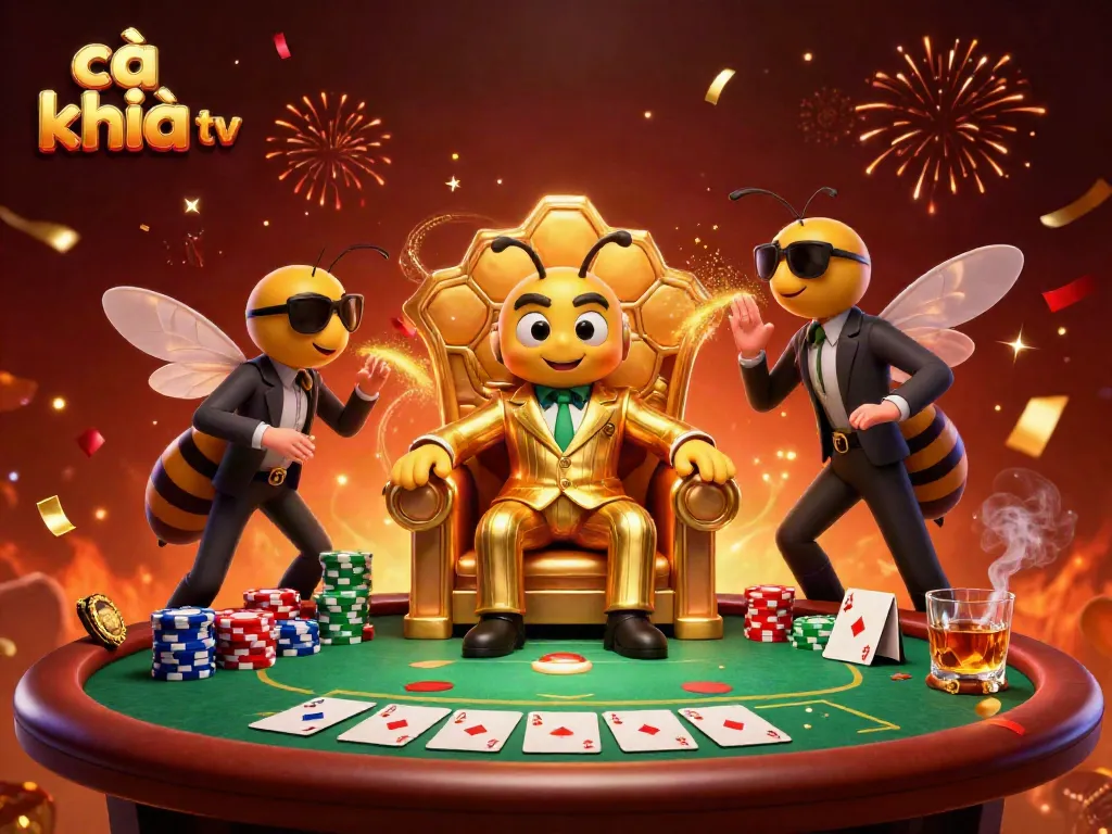 Experience thrilling gameplay with cà khịa tv in this vibrant casino scene featuring a bumblebee mob boss.