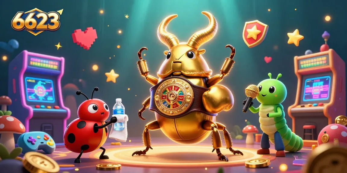 Engage in thrilling games at 6623, featuring a vibrant 3D casino scene with dynamic elements.