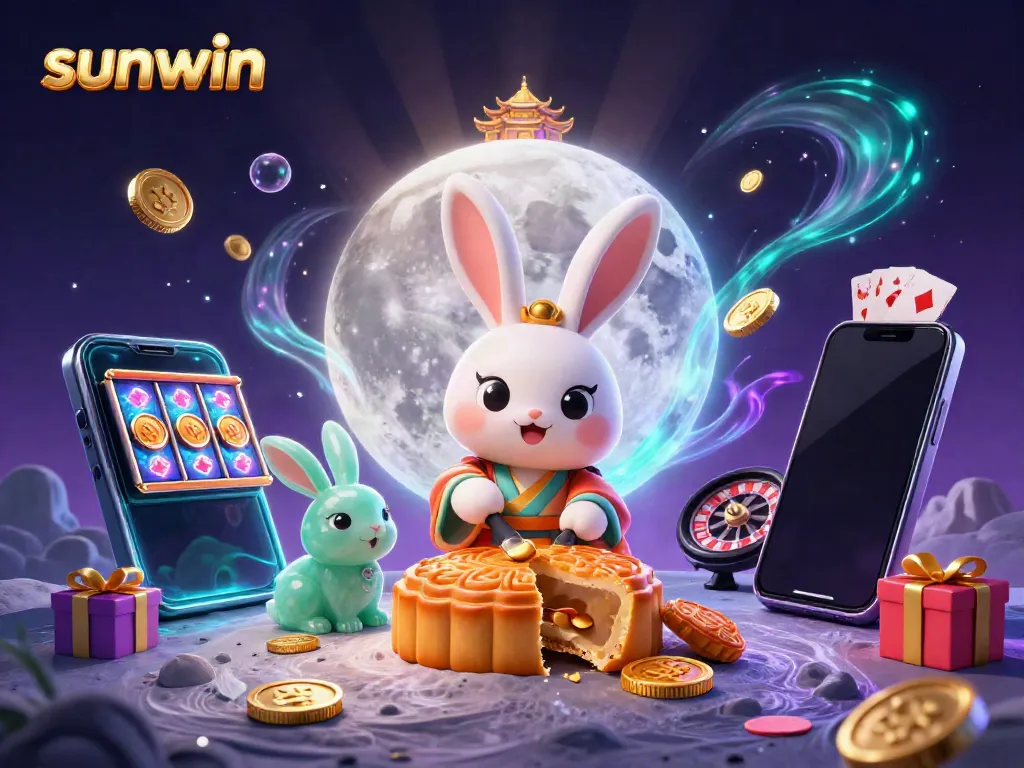 Engage in thrilling gaming at sunwin with vibrant slot games and moon rabbit characters.