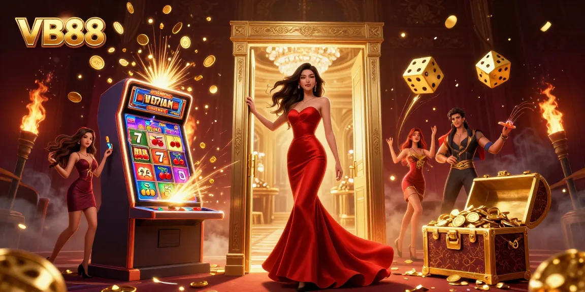 Experience high-stakes thrills at VB88 casino with a captivating scene and vibrant game action.