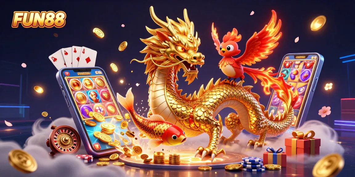 Experience thrilling gameplay at FUN88 with vibrant characters and dynamic casino elements.
