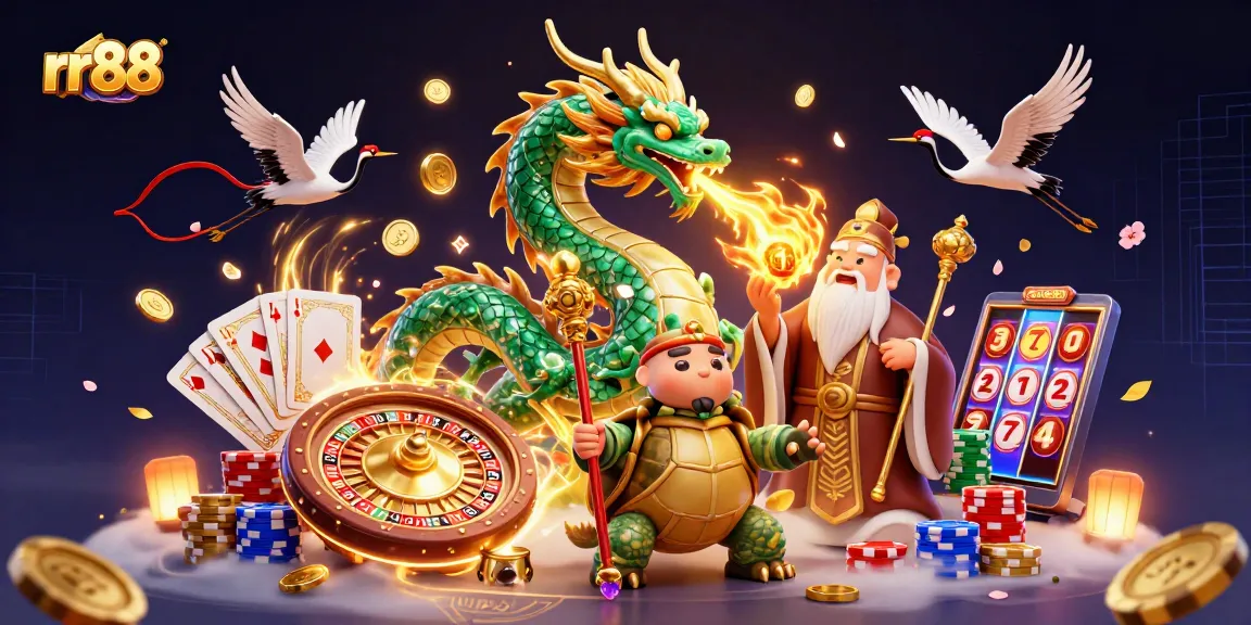 Experience thrilling gaming at rr88 with vibrant casino elements and lucky symbols.