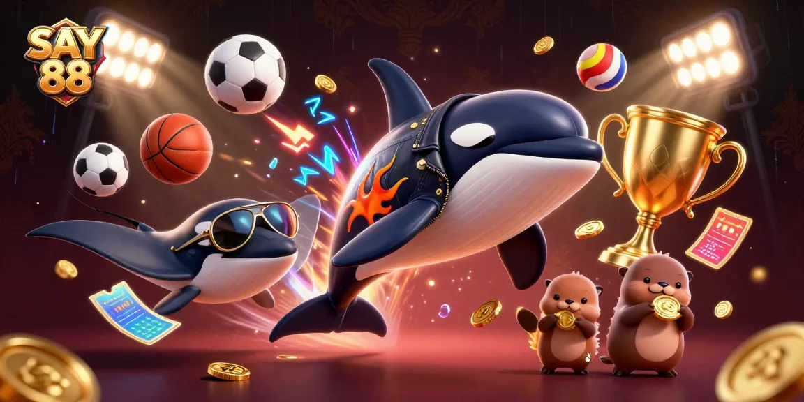 SAY 88 brings excitement in an action-packed casino scene with sea creatures and sports elements.