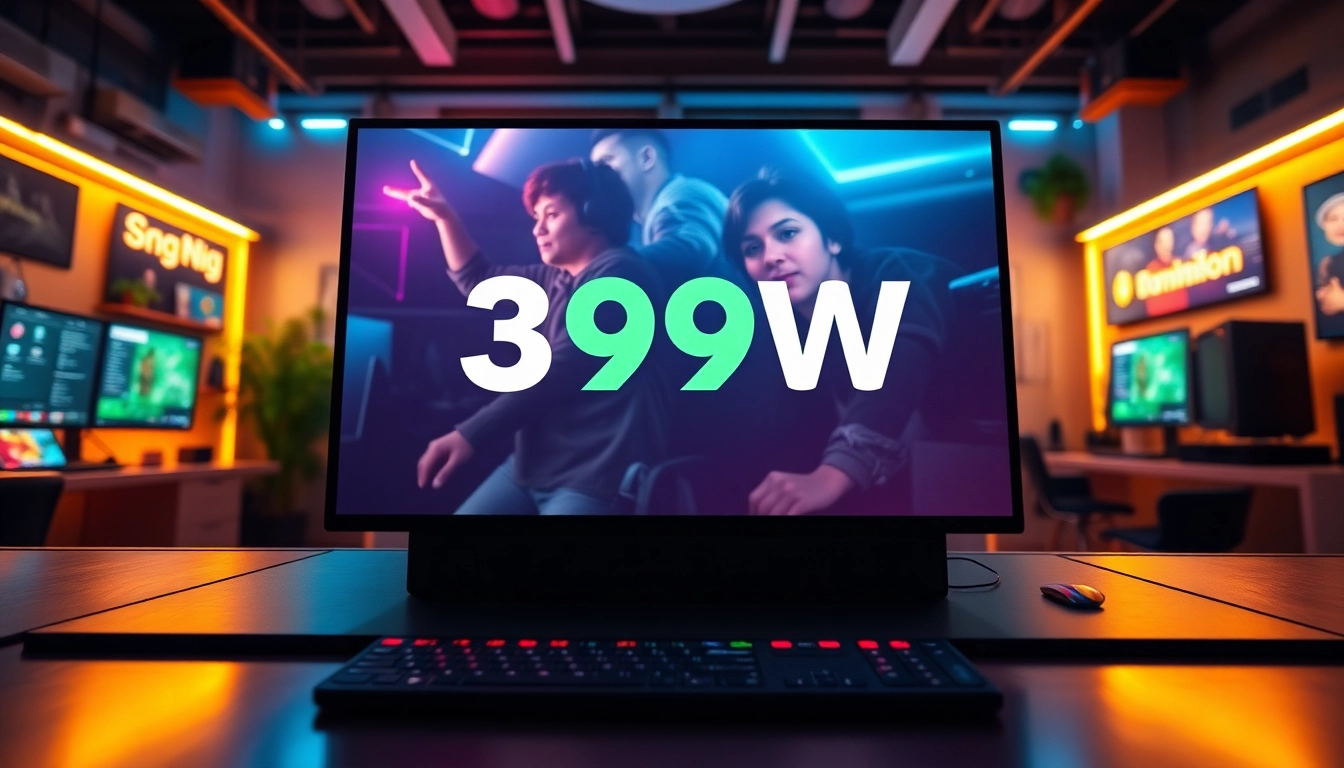 Engaging scene featuring the 399W platform, showcasing vibrant gaming interactions and inviting design.