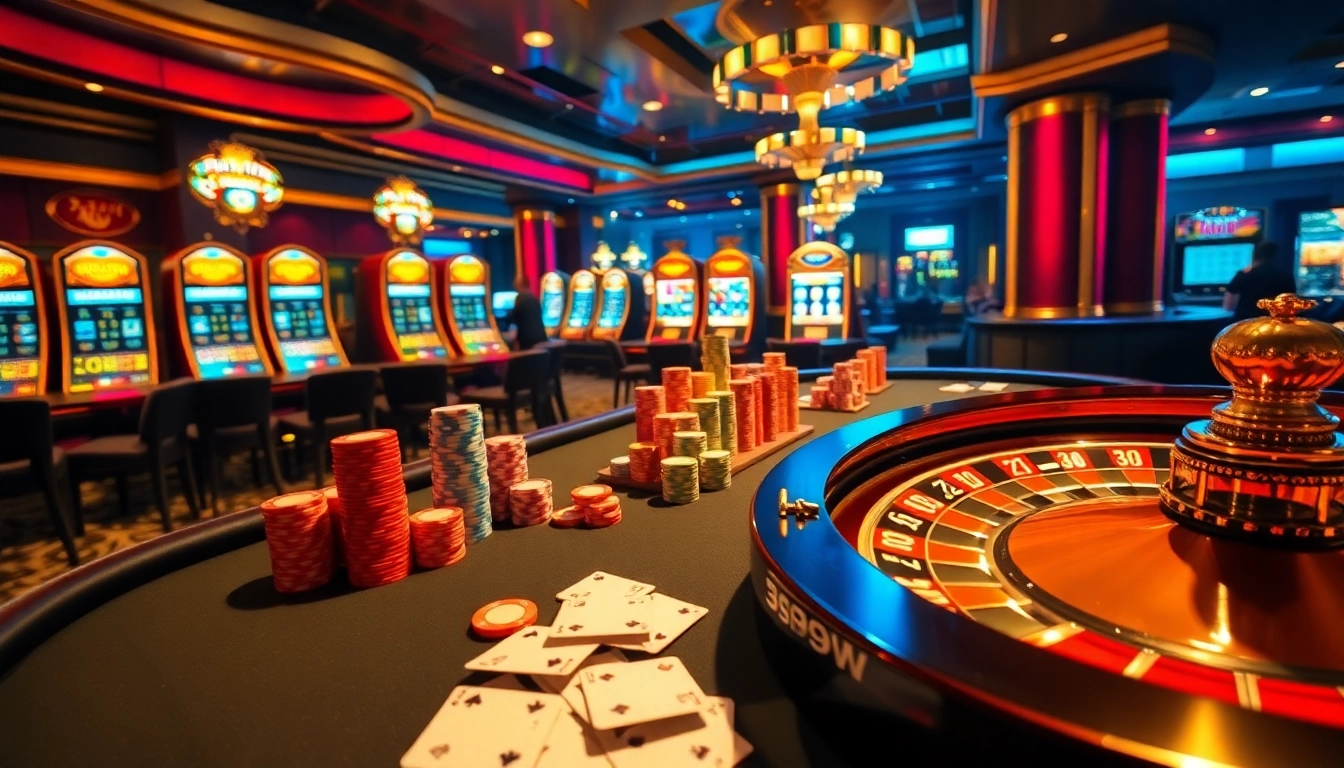 Experience thrilling gambling at 399W with a high-stakes poker table and vibrant casino elements.